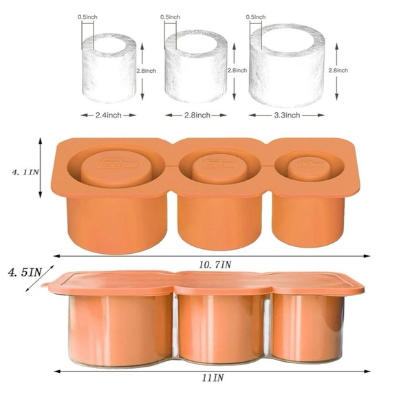 NIB Silicone Ice Cube Tray for Tumbler 30 to 40 oz With Bin and Lid For Freezer - Picture 8 of 11